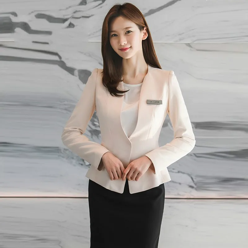 

Korean version of business suit female chun xia new style temperament suit interview dress reception jacket overalls