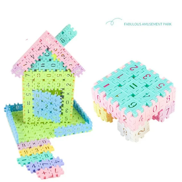 60Pcs Kids Building Blocks Kit for Kids Interlocking Building Blocks Construction Toys Plastic Blocks DIY Model City Kids Toy 6