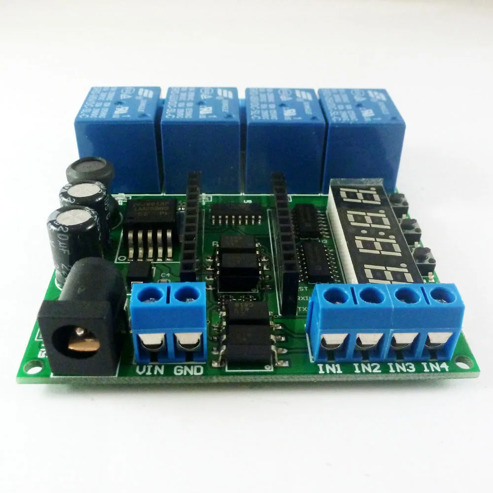 

DC 5-24V 4 Channel Pro mini PLC Board Relay Shield Module for Arduino Multifunction Delay Timer Switch Board