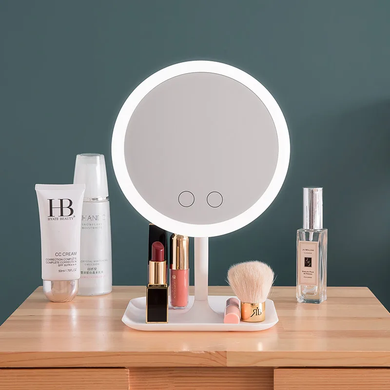 

New 2019 Large model Vanity LED Lights Touch Screen Makeup Mirror with 1500mAh battery 5color Lights Cosmetic Mirror lamp