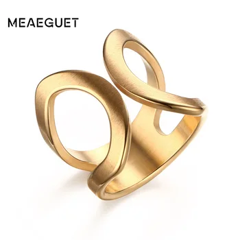 

Trendy Women Stainless Steel Party Rings Open Cuff Cross X Statement Finger Ring Femme