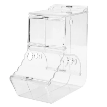 

New-Hamster Rabbit Food Dispenser Feeder Plastic Clear Automatic Pet Feeder for Hamster Guinea Pigs Food Bowl Container B