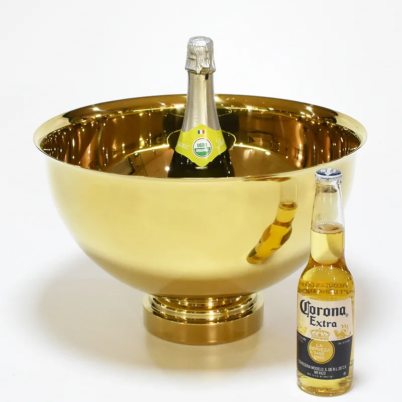 304 Stainless Steel Deer Head Ear Champagne Bowl Beer Bucket Keg Double Wall Food Grade Red Wine Beer Cooler Ice Bucket Bar ice bucket