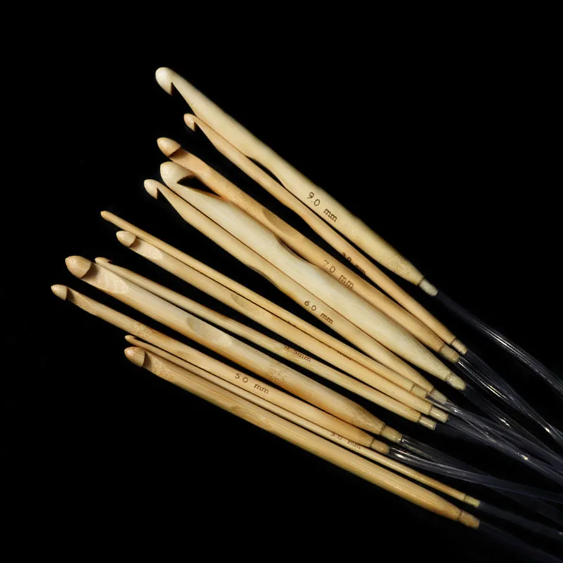 12 sizes of 120cm long transparent tube bamboo circular knitting needle cover knitting needles