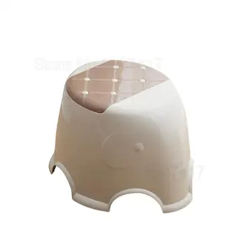 

Cute Cartoon Plastic Children's Stool Adult Coffee Table Stool Bathroom Anti-skid Small Bench Pad Footstool Shoes Bench Chair
