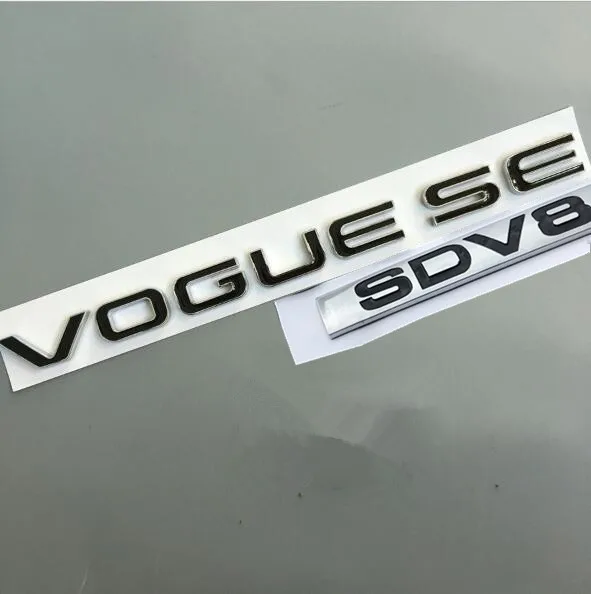 L SDV8 SCV6 Эмблема письмо бар для Range Rover VOGUE VOGUESE Расширенный Executive Edition автомобиля боковой край эмблема на багажник Стайлинг наклейка - Название цвета: black VOGUESE SDV8
