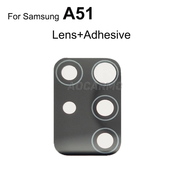 Aocarmo Rear Back Camera Lens Glass With Adhesive Sticker Glue For Samsung Galaxy A51 A71 SM-A7160 SM-A5160 phone camera lens Lenses
