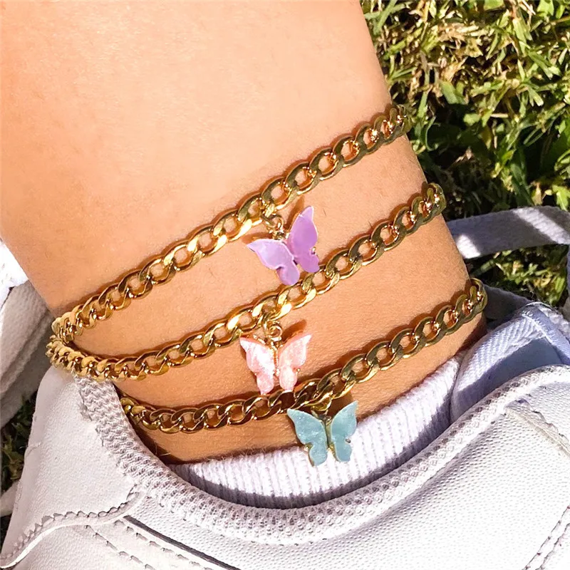 Modyle Gold Butterfly Anklet Rhinestone Ankle Bracelet Boho Beach Anklets for Women Sandals Foot Bracelets Female Jewelry Modyle Gold Butterfly Anklet Rhinestone Ankle Bracelet Boho Beach Anklets for Women Sandals Foot Bracelets Female Jewelry