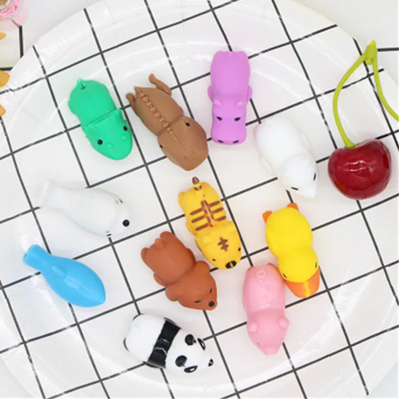 Cute Animal Bite Cable Protector Data Cable Protection Sleeve Cable Winder For iPhone Panda Bites Doll Model Holder Cable Winder