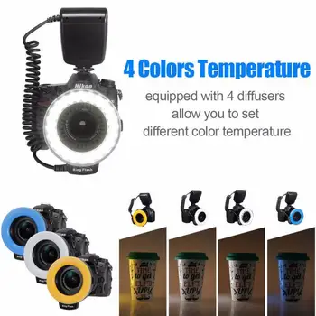 

Macro LED Ring Flashlight Speedlight Speedlite For Canon Nikon Fujifilm Olympus Pentax DSLR Camera Photo Ring Light Kit