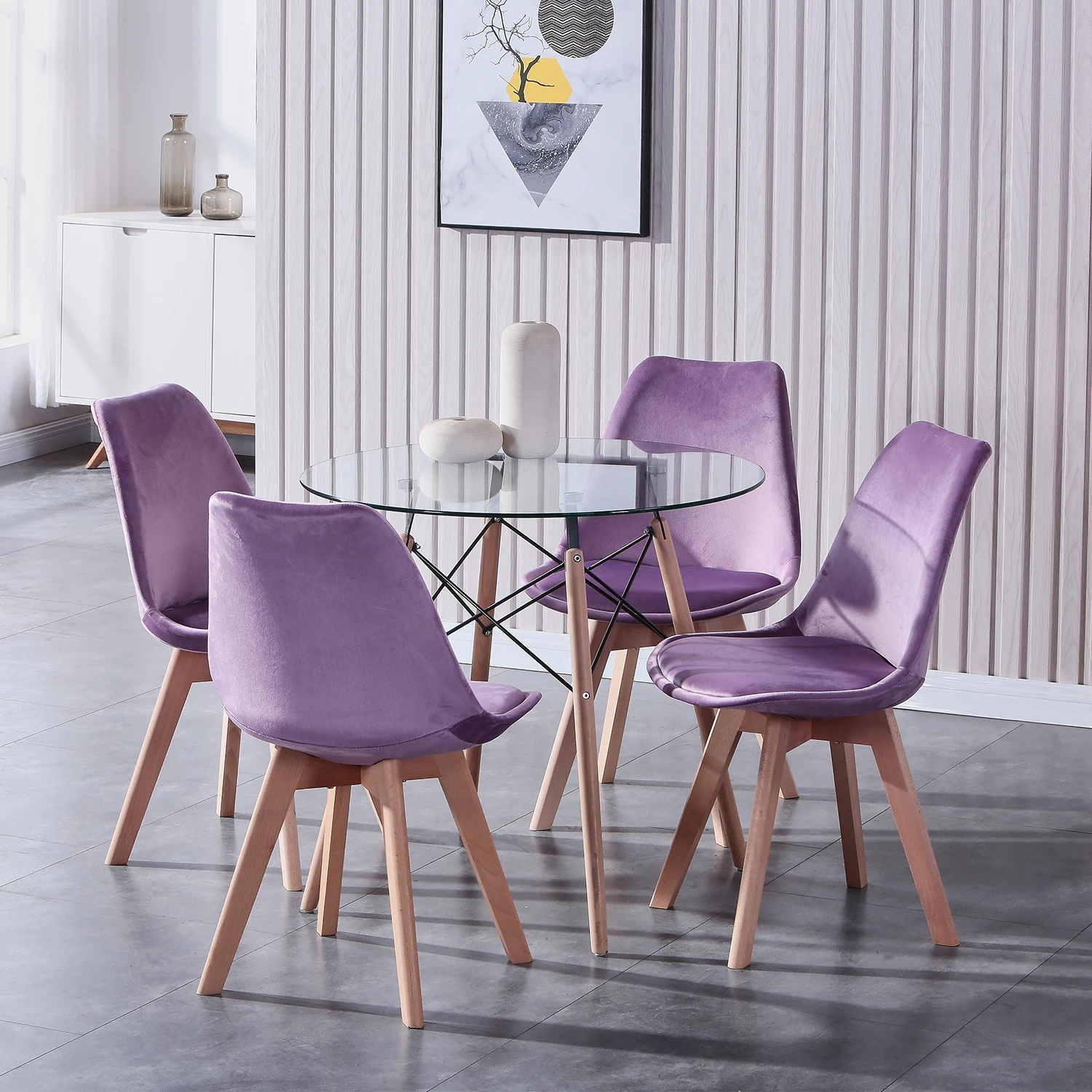 Newer Set of Dining Chairs for Kitchen High-Quality Linen with