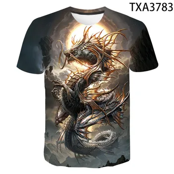 

2020 Summer New dragon pattern 3D T-shirt Men Women Children O-neck printing casual short-sleeved street harajuku top tees