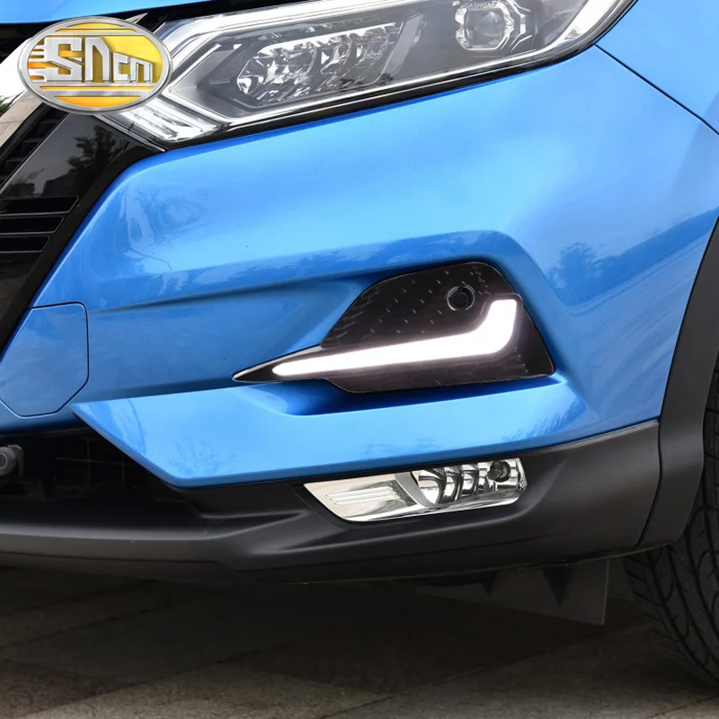2 шт. светодиодный фонарь дневного света для Nissan Qashqai динамический поворотный желтый сигнал водонепроницаемый автомобиль DRL 12 в светодиодный противотуманный фонарь