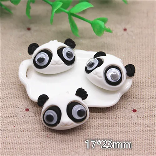 panda10pcs 10 шт. смолы новые милые различные животные с подвижный глаз Flatback Кабошон Шарм DIY телефон/ремесло украшения аксессуары - Цвет: panda10pcs