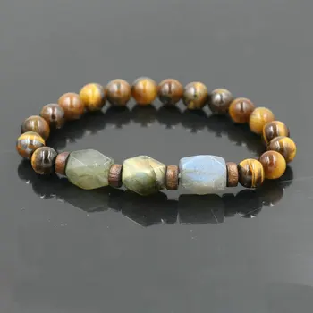 

Men Bracelet Labradorite Tiger Eye Stone Beads Bracelet Men Titetan Chakra Diffuser Bracelets For Women Man Jewelry Bileklik