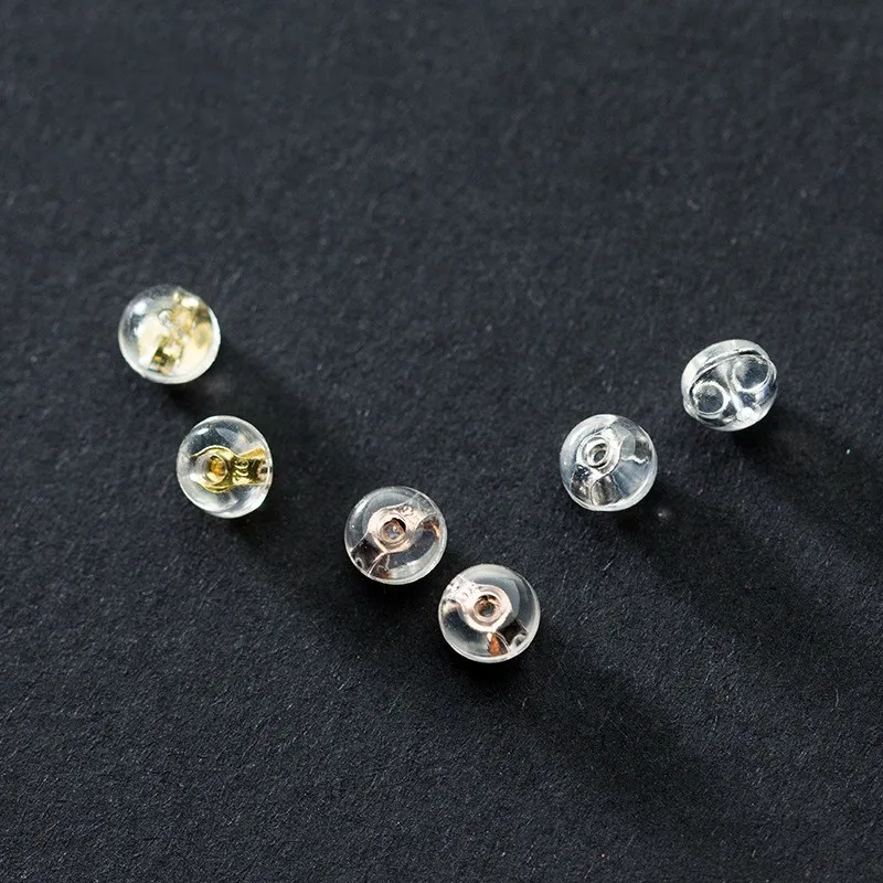 500PCS Stylish Rubber Earring Back Stoppers Ear Post Nuts 4MM Jewelry Findings T