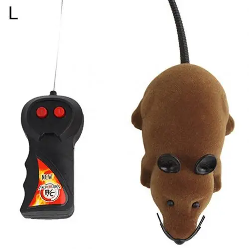 Забавные игрушки для кошек, игрушки для домашних животных, игрушки для домашних животных, реалистичные звуковые игрушки, забавные беспроводной пульт дистанционного управления, ложная мышь, плюшевая кукла, играющая игрушка - Цвет: Brown