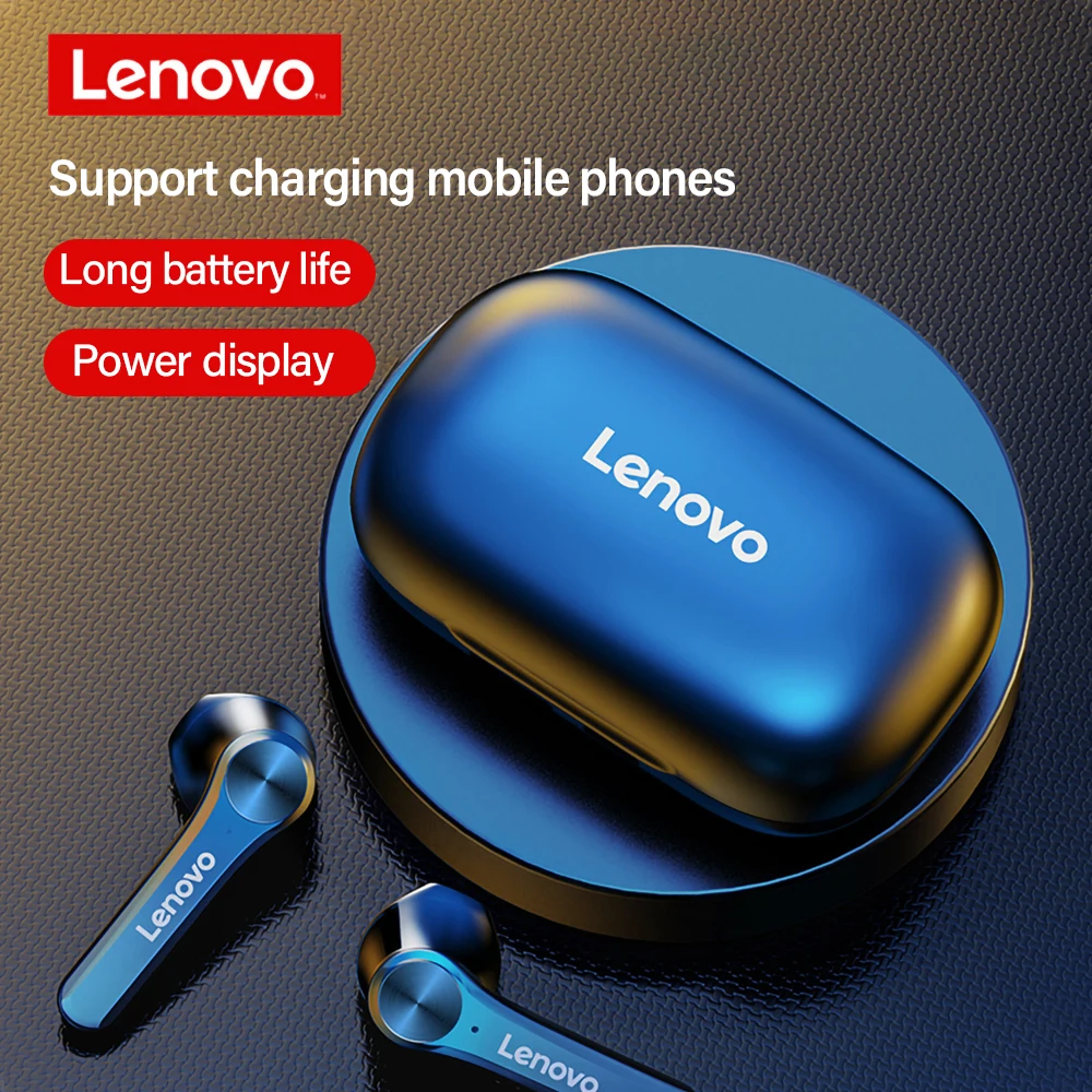 Bluetooth Earphone Charging-Box Led-Display Big-Battery Touch-Control Lenovo Qt81 TWS