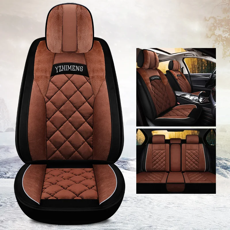 Brown Автомобильные чехлы на сиденья для hyundai Creta Ix25 Elantra I30 I40 Ix35 Kona Santa Fe Solaris Sonata Sorento Terracan Tucson Verna - Название цвета: Brown