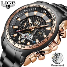 

2022 Automatic Mens Watches LIGE Top Brand Luxury Mechanical Watch Men Wrist Watch For Men Waterproof Reloj Hombre Tourbillon