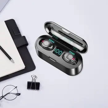 

Earphone Fingerprint Touch Bluetooth 5.0 HD Stereo Earphone Sports Waterproof Headset with Dual Mic and Battery Charge Cas