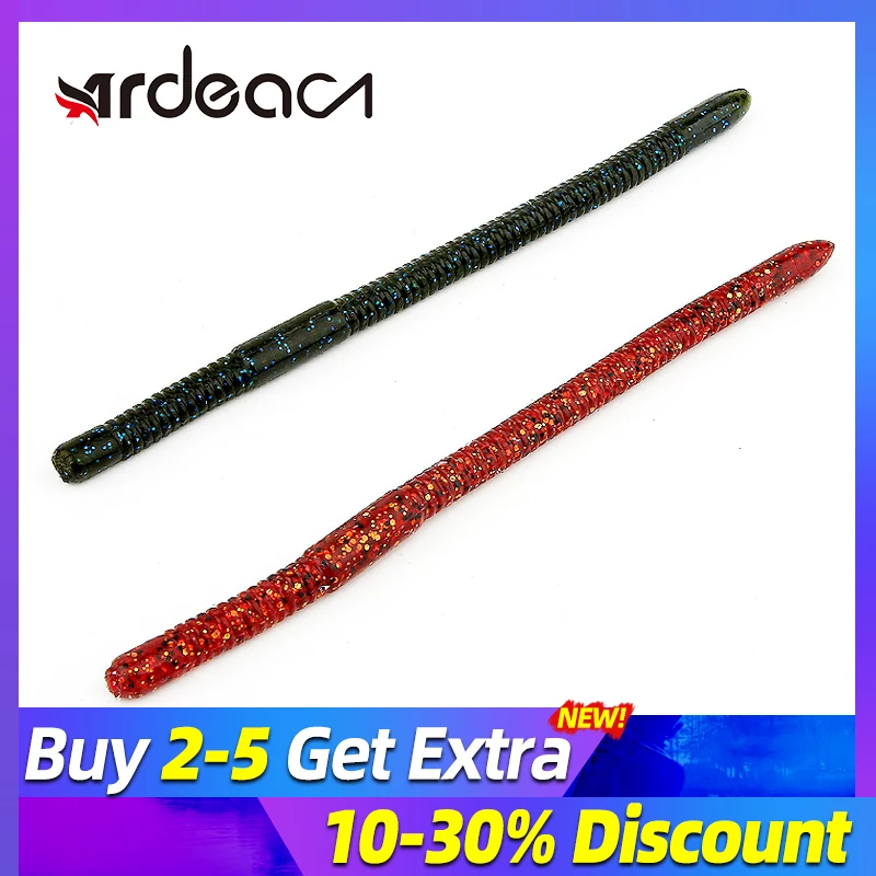 

ARDEA Silicone Artificial Earthworm soft lure 135mm 4g Fishing Lures 6pcs salt bass worm lure Wobblers