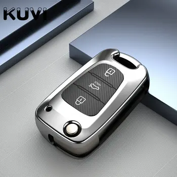 

Soft TPU Carbon Grain Car Remote Flip Key Fob Shell Cover Case For Hyundai I30 IX35 Avante Verna For KIA K2 K5 Sportage Sorento
