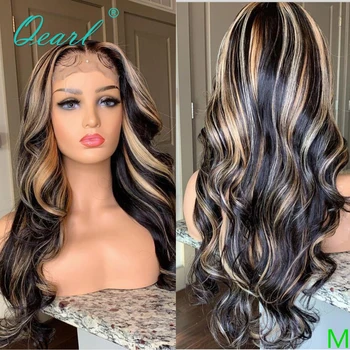 

Highlights Ombre Human Hair Wig Glueless Lace Front Wig Brazilian Wavy Remy Hair 13x4/13x6 Preplucked 130% 150% for women Qearl