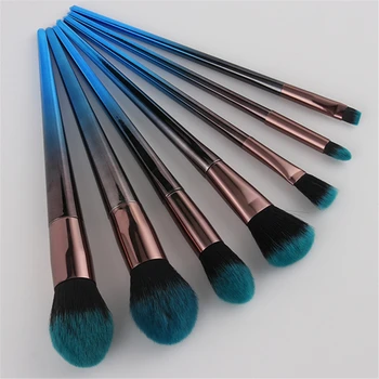 

FLD 7pcs Plating Makeup Brushes Powder Foundation Eye Shadow Eyebrow Face Lip Brush Tools Brochas Maquillaje Set Professional