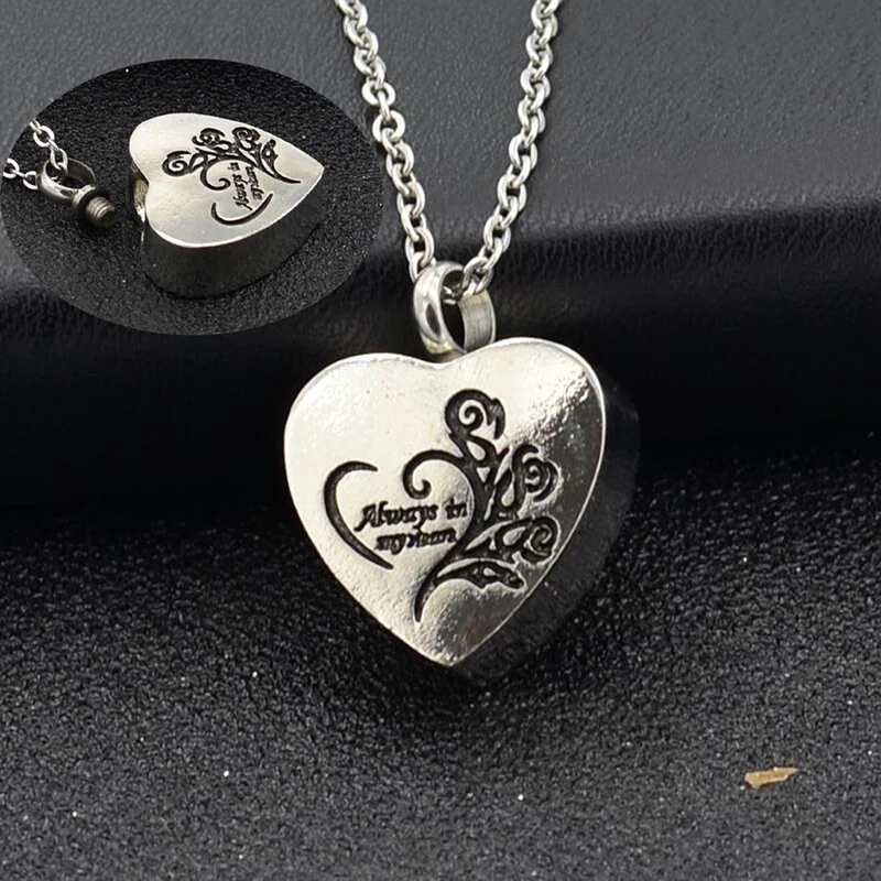 Collana A Urna A Forma Di Cuore Per Ceneri, Gioiello Commemorativo In Acciaio Inox, Con Catena Da 22 Pollici, Regolo Memoriale