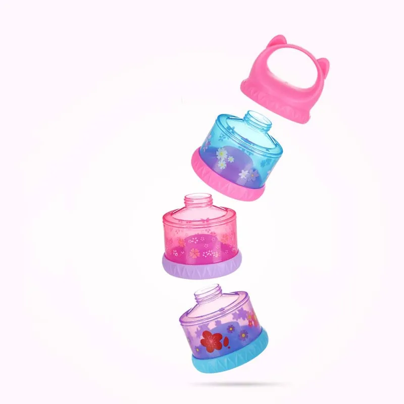 Baby Removable Milk Powder Storage Box Infant 3 Grid Feeding Food Boxes Kids Toddler Portable Formula Dispenser Box