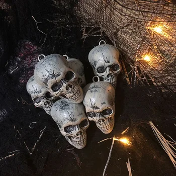 

Halloween Skull Ornaments Artificial Plastic Model Haunted House Bar Horror Decorative Props Festival Party Trickery DIY Decor