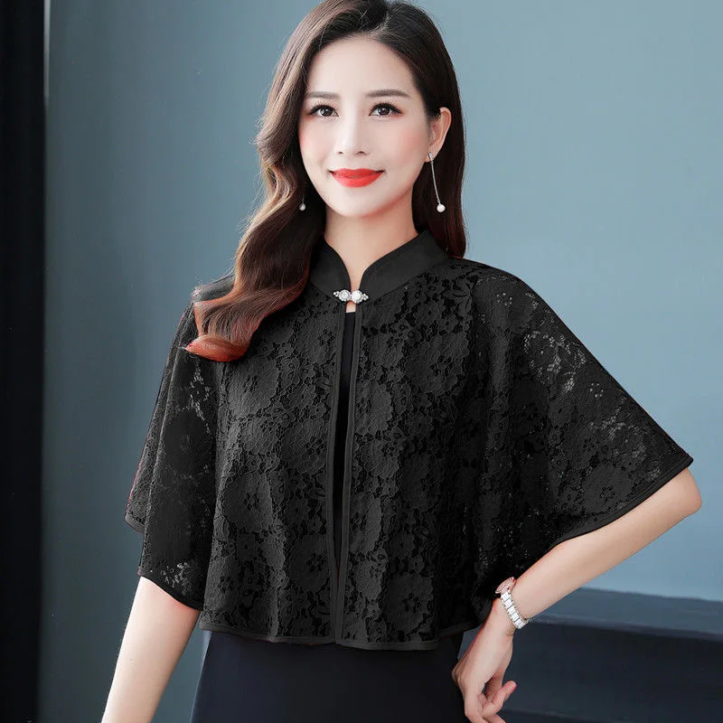Women summer white Black Red Green Shrug Bolero Lace Bridal Cape Jacket Elegant Wraps Beach Shawl Bridal Bolero