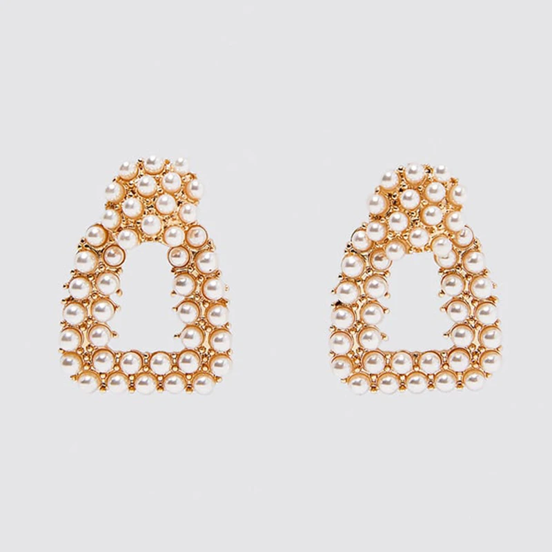 Ladyfirsy ZA, золотые Винтажные висячие серьги, модные блестящие геометрические хрустальные каплевидные серьги, свадебный подарок, висячие серьги - Окраска металла: 21