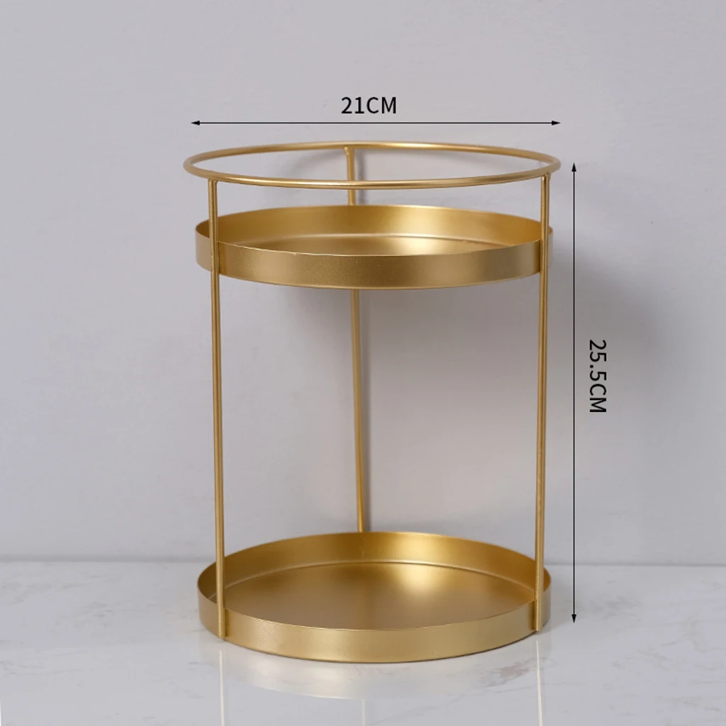 Metal Makeup Organizer Vanity Storage Rack Creams Jewelry Display Stand Tray Decorative Lipstick Organizing Tray Plate 5