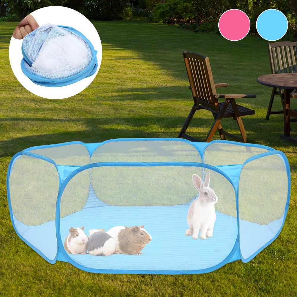 Plegable para mascotas Parque abrir Animal PEQUEÑO jaula de perro juego de patio de recreo cerca para Hamster Chinchillas cerdos de Guinea de interior al aire libre