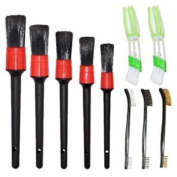 

Promotion! 10 Pcs Auto Detailing Brush Set for Cleaning Wheels, Interior, Exterior, Include 5 Pcs Premium Detail Brush and 2 Pcs