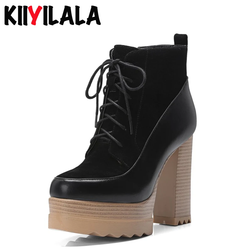 round toe platform boots