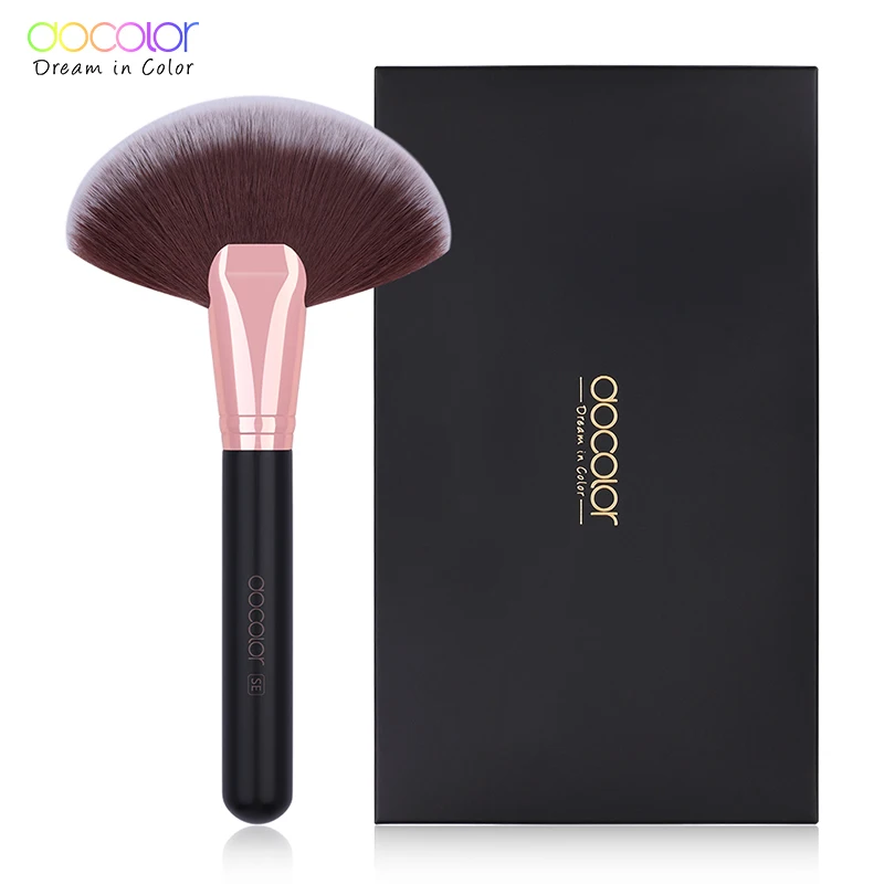 Fan Brush Docolor Кисть для нанесения основы плоский верх полировальные щетки веер контурная Кисть для нанесения пудры хайлайтер кисти для макияжа Pincel Maquiagem - Handle Color: Fan Brush