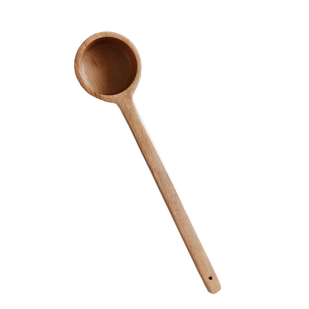 Long Handle Wooden Seasoning Spoon Anti-scald Colander For Kitchen Restaurant Tableware