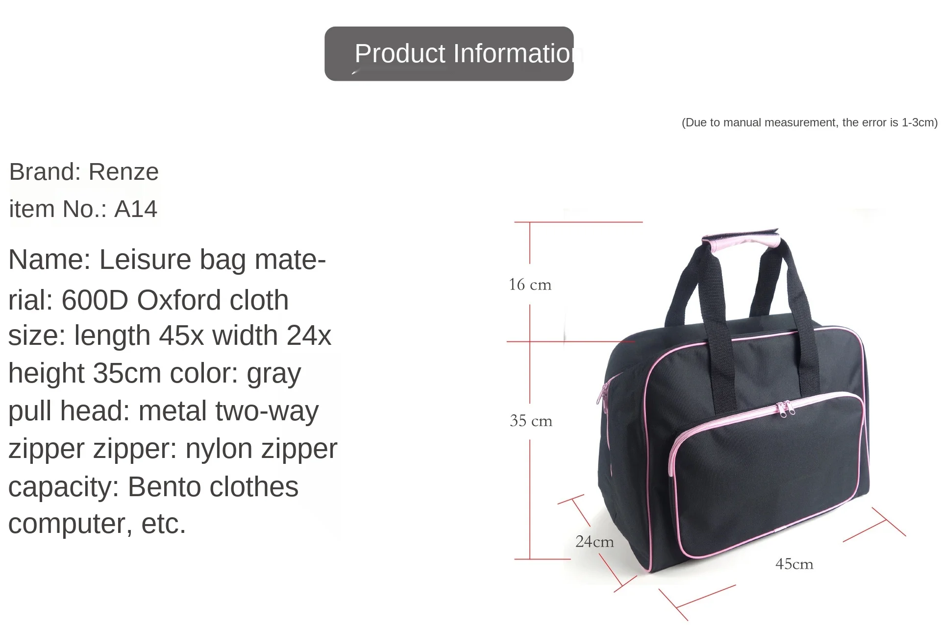 Description Picture 2 of itemUnisex Sewing Machine Bag Large Capacity Travel Portable Storage Bag Waterproof Tote Bags Multifunctional Sewing Tools HandBag