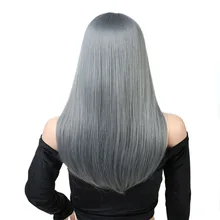 WTB парик с длинными прямыми волосами с челкой синтетические волосы парики для женщин черный коричневый термостойкий 2" синтетический парик Overwatch Косплей