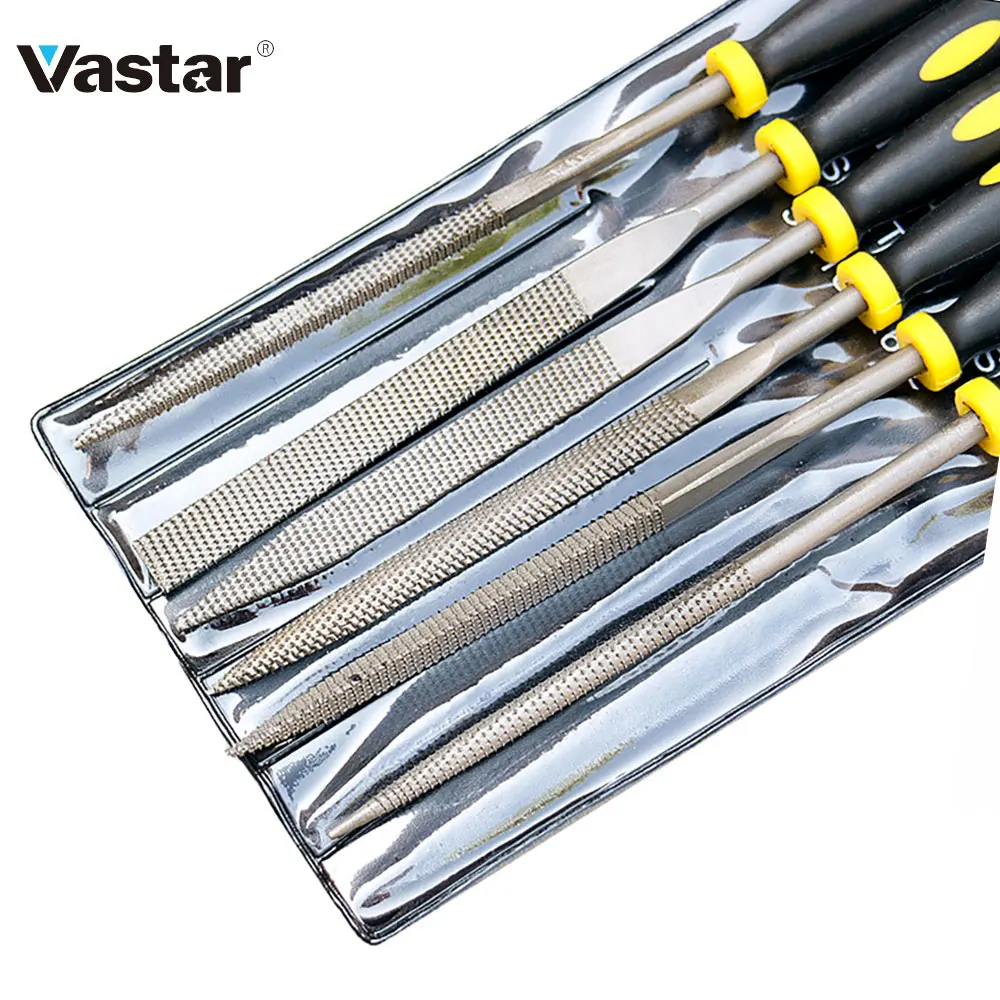 

Vastar 6x 140mm Mini Metal Rasp Needle Files Set Wood Carving Tools for Steel Rasp Needle Filing Woodworking Hand File Tool