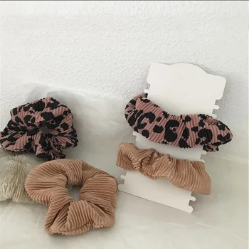 

Free shipping fashion leopard pleated women hair scrunchies korea style girl's hairbands Ponytail Holder Hair accessories