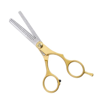 

Cutting Styling Tool Hair Teeth Scissors Stainless Steel Professional Barber Salon Hairdressing Haircut Shears (Gold)