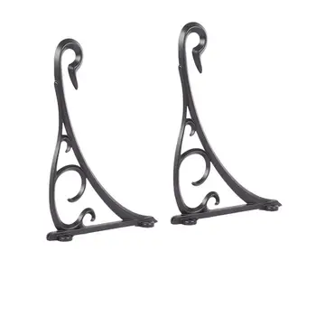 

2Pcs Wrought Iron Flower Pot Rack Wall Hanging Flower Shelf Plant Pot Rack Stand Birds Feeder Rack for Home Garden Black