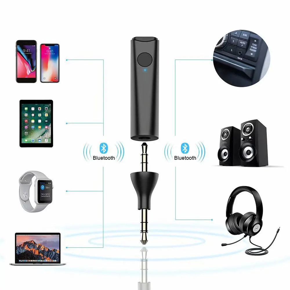 Автомобильный адаптер Bluetooth Автомобильный bluetooth-приемник портативный приемник Bluetooth хендсфри AUX BT5.0 3,5 мм мини