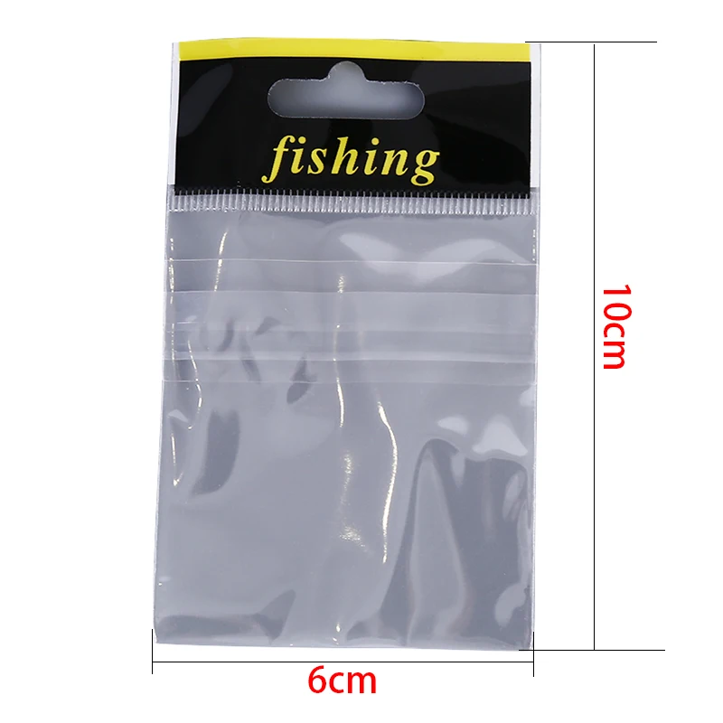 100pcs Fishing Lures Bag Ziplock Self Seal Zipper Plastic Retail Packing Poly Bag Zip Lock Bag