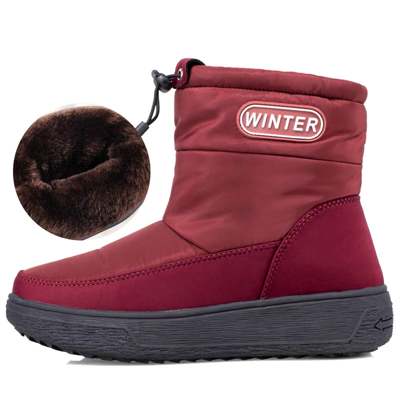 

Women Boots Snow Winter Boots 2020 New Waterproof Ankle Shost Warm Fur Insole Long Plush High-top Non-slip Casual Shoes