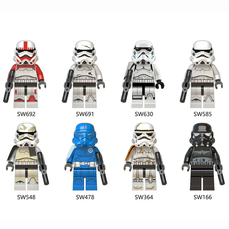 

8Pcs/Set SW166 Model Customs Shadow Solider Black Clone Trooper Robot s Army Building Blocks Figure Toys For Children Gifts DIY